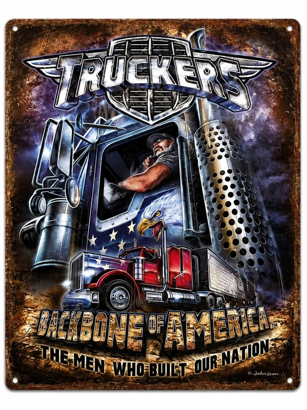 NEW Truckers Backbone of America Metal Sign